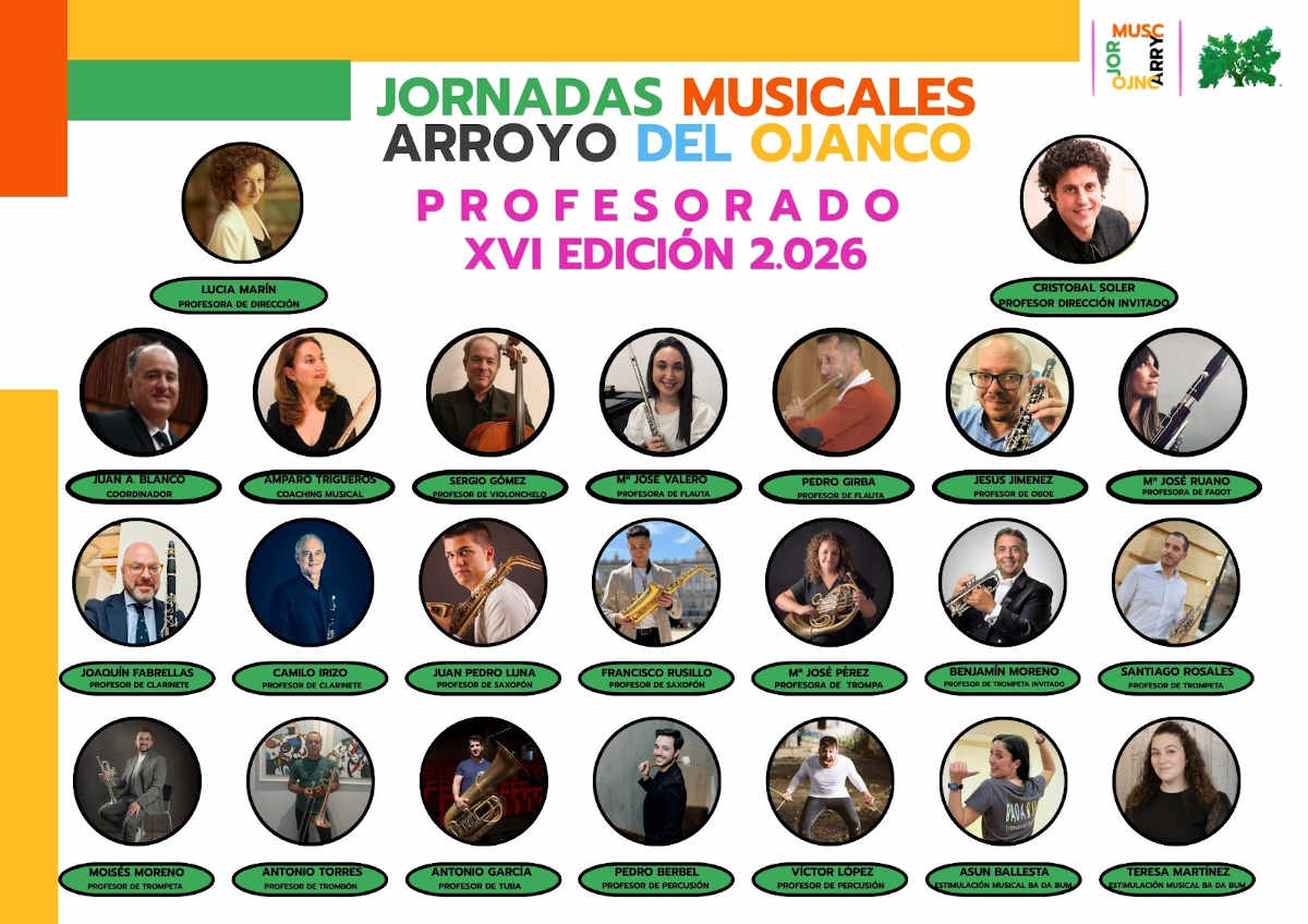 Arroyo del Ojanco volverá a convertirse en un referente de la formación musical con la celebración de sus XVI Jornadas Musicales